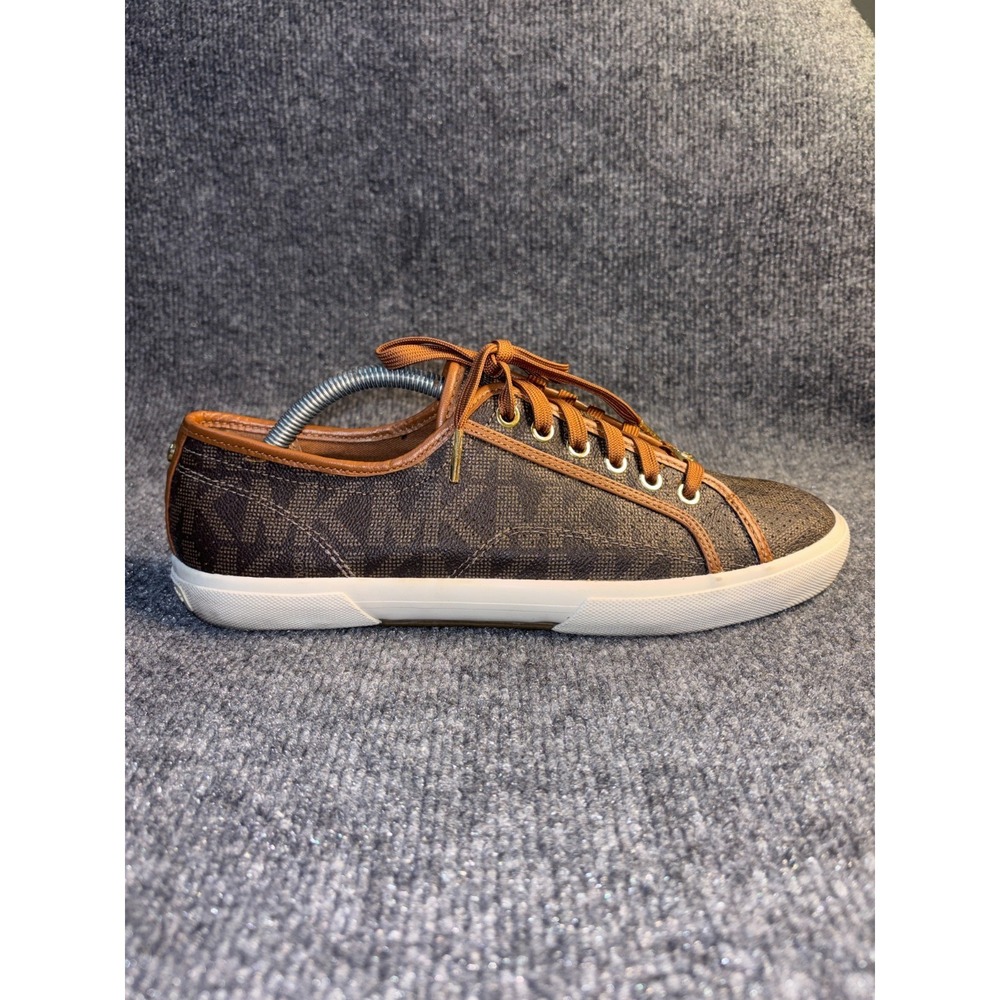 Michael Kors Boerum Sneakers Womens 11M Brown Black Perforated Round Toe Lace Up - Picture 6 of 15